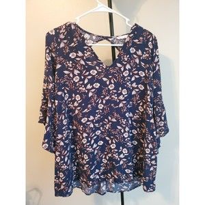 Women's Navy Blue L/S Tunic Size XS LUSH